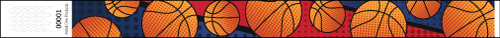 3/4&quot; Basketballs - Full Color Synthetic Wristbands
