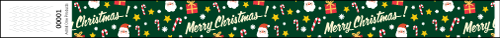 3/4&quot; Christmas Pattern - Full Color Synthetic Wristbands