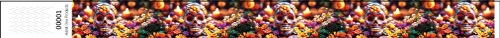 3/4&quot; Dia de los Muertos - Full Color Synthetic Wristbands