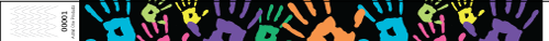 3/4&quot; Handprints - Full Color Synthetic Wristbands