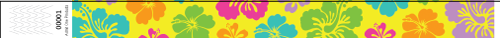 3/4&quot; Hawaiian Flowers - Full Color Synthetic Wristbands