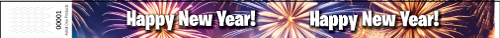 3/4&quot; New Year&#039;s Fireworks - Full Color Synthetic Wristbands