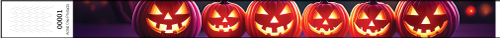 3/4&quot; Pumpkin Row - Full Color Synthetic Wristbands