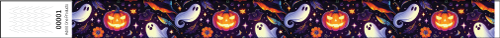 3/4&quot; Pumpkins and Ghosts - Full Color Synthetic Wristbands