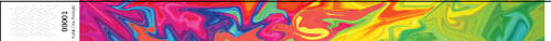 3/4&quot; Rainbow Waves - Full Color Synthetic Wristbands
