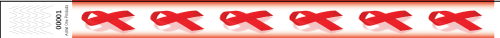 3/4&quot; Red Ribbon - Full Color Synthetic Wristbands