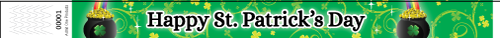 3/4&quot; St. Patrick&#039;s Day - Full Color Synthetic Wristbands