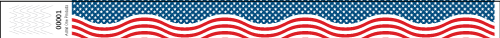 3/4&quot; Wavy American Flag - Full Color Synthetic Wristbands