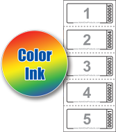 Color Ink Custom Strip of 5 Tickets