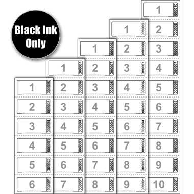 Custom Strips of 6, 7, 8, 9, or 10 Tickets