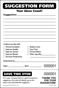 suggestion form 4" x 6" Stock Suggestion Forms with Stub from Admit One Products ... suggestion form 4" x 6" Stock Suggestion Forms with Stub from Admit One Products ...