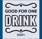 1.83&quot; x 2&quot; Good For One Drink Roll Ticket