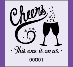 1.83&quot; x 2&quot; Cheers Drink Roll Ticket