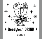 1.83&quot; x 2&quot; New Years Toast Drink Roll Ticket