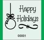 1.83&quot; x 2&quot; Happy Holidays Ornament Roll Ticket
