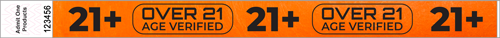 3/4" 21+ Age Verified Tyvek Wristbands