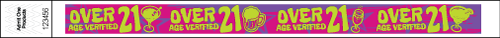 3/4" Over 21 Drinks Tyvek Wristbands