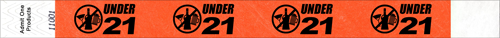 3/4&quot; Under 21 Style 1 Tyvek Wristbands