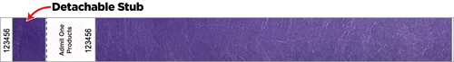 Solid 1&quot; Tyvek Wristbands with Stub