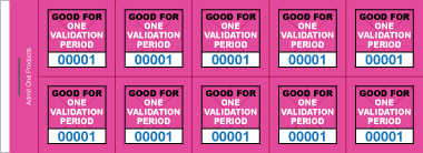 Validation Stamp Books - One Validation Period