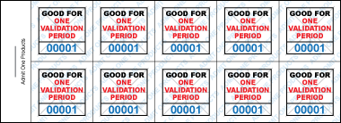 Validation Stamp Books with Blue Security- One Validation Period