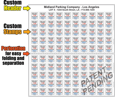 Sheets of 100 Custom Validation Stamps