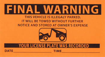 3-1/4&quot; x 6&quot; Final Warning Violation Removable Sticker