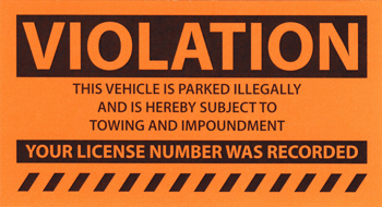 3-1/4&quot; x 6&quot; Violation Removable Sticker