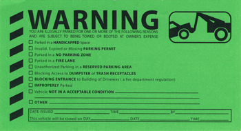 3-1/4&quot; x 6&quot; Checklist Warning Violation Removable Sticker